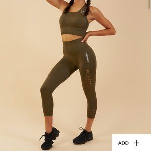 **SOLD***Gymshark seamless khaki cropped leggings